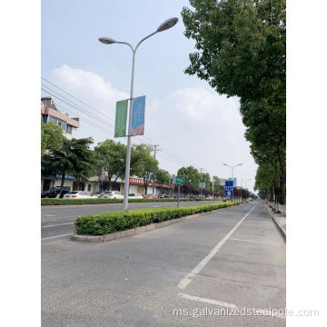 Q235 Serbuk Lengan Double Salutan Lampu Lampu Jalan